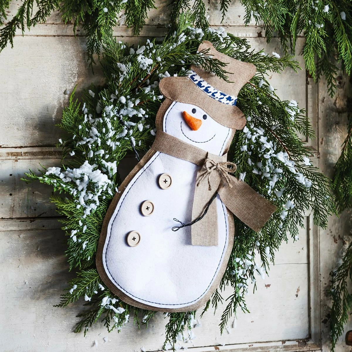 Flash Sale 👏 Lawn & Garden Decor Evergreen Snowman Burlap Door Decor 🤩 - Image 2