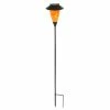 Flash Sale 👏 Outdoor Lighting Evergreen 3-in-1 Red And Orange Glass Solar Fire Flame Torch 🧨