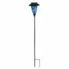 Discount ⌛ Outdoor Lighting Evergreen 3-in-1 Blue And Purple Glass Solar Fire Flame Torch ⭐