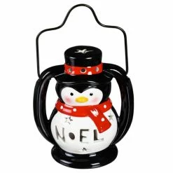 Budget 🎉 Decorative Accents Evergreen LED Color Changing Ceramic Penguin Lantern 🎁