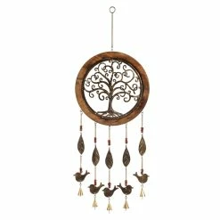 Budget 🌟 Lawn & Garden Decor Evergreen Wood And Metal Tree Of Life Garden Bells 🎉